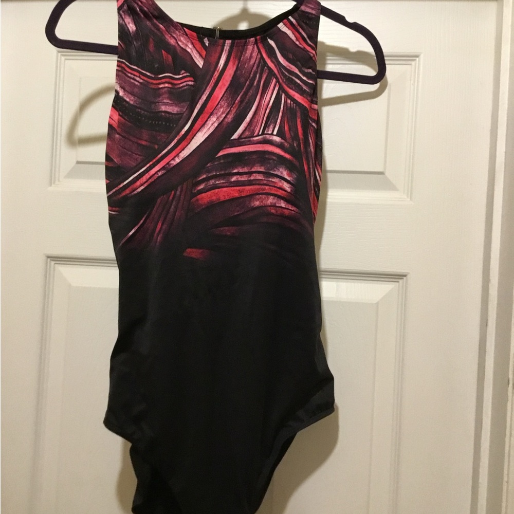 Swimsuits For All Black and Red One Piece Swimwear